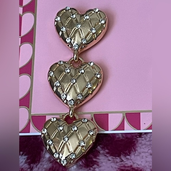 Juicy Couture Earrings,Juicy Couture Gold and Heart Drop Earrings - Picture 5 of 10